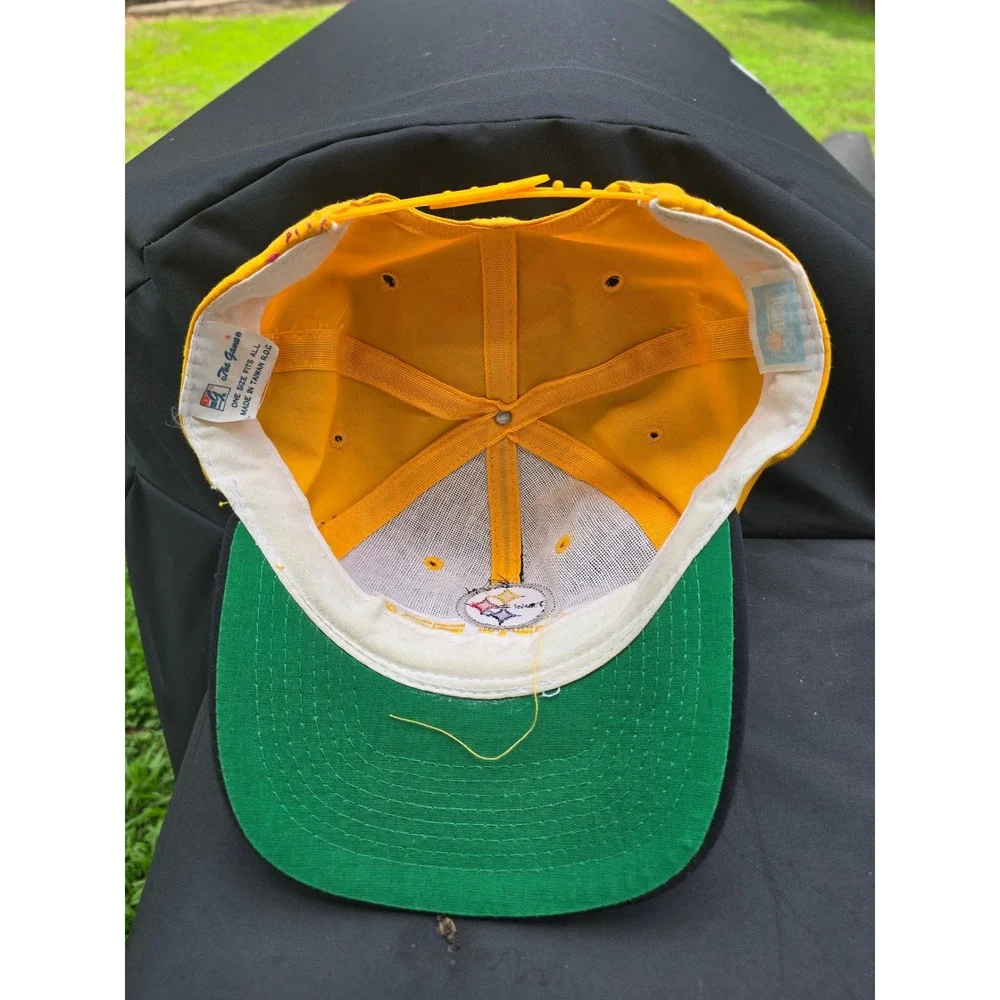 Vintage Pittsburgh Steelers The Game Snapback Hat Black Yellow NFL 90s Cap OSFA